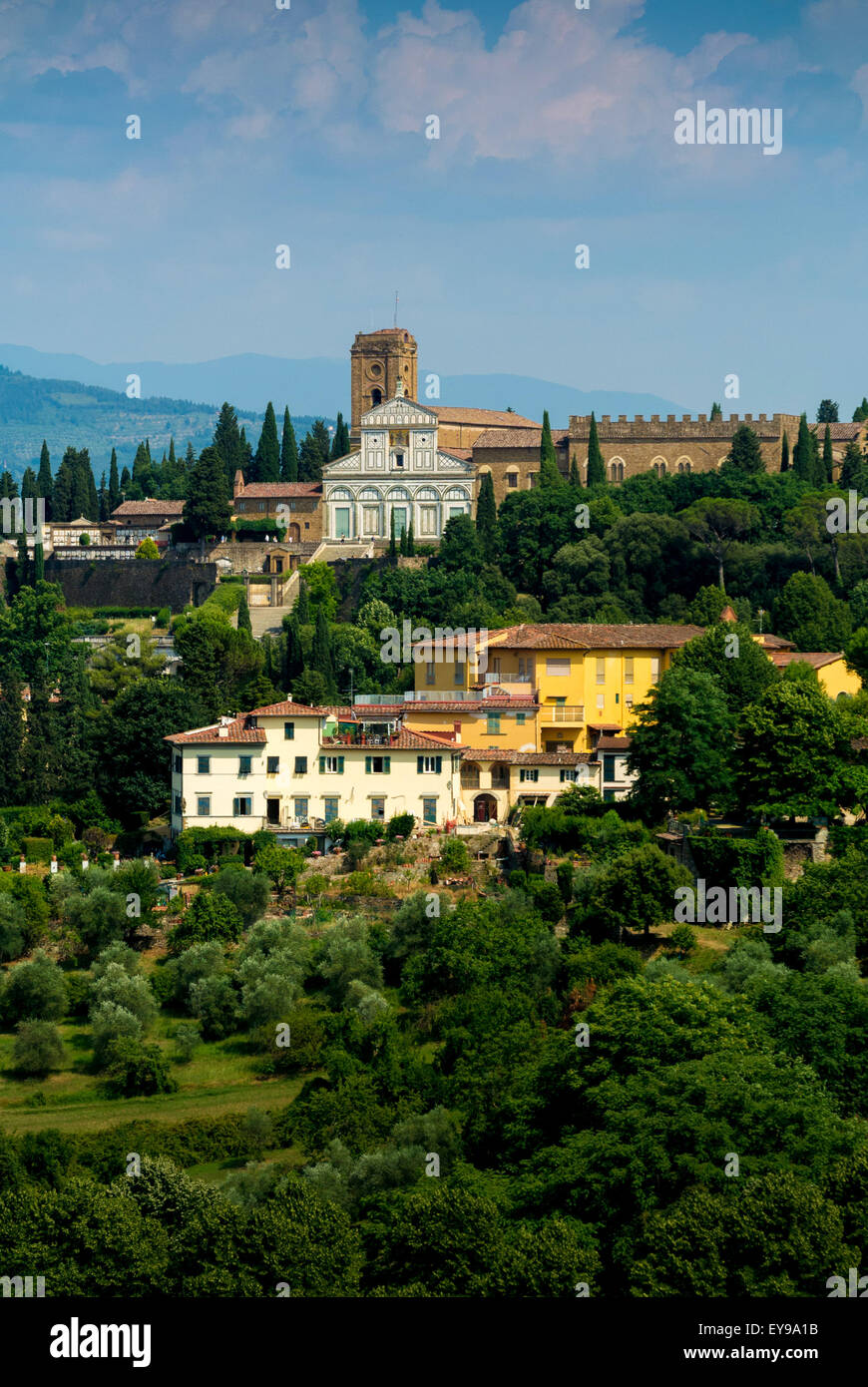 L'extérieur de San Miniato al Monte. Florence, Italie. Banque D'Images