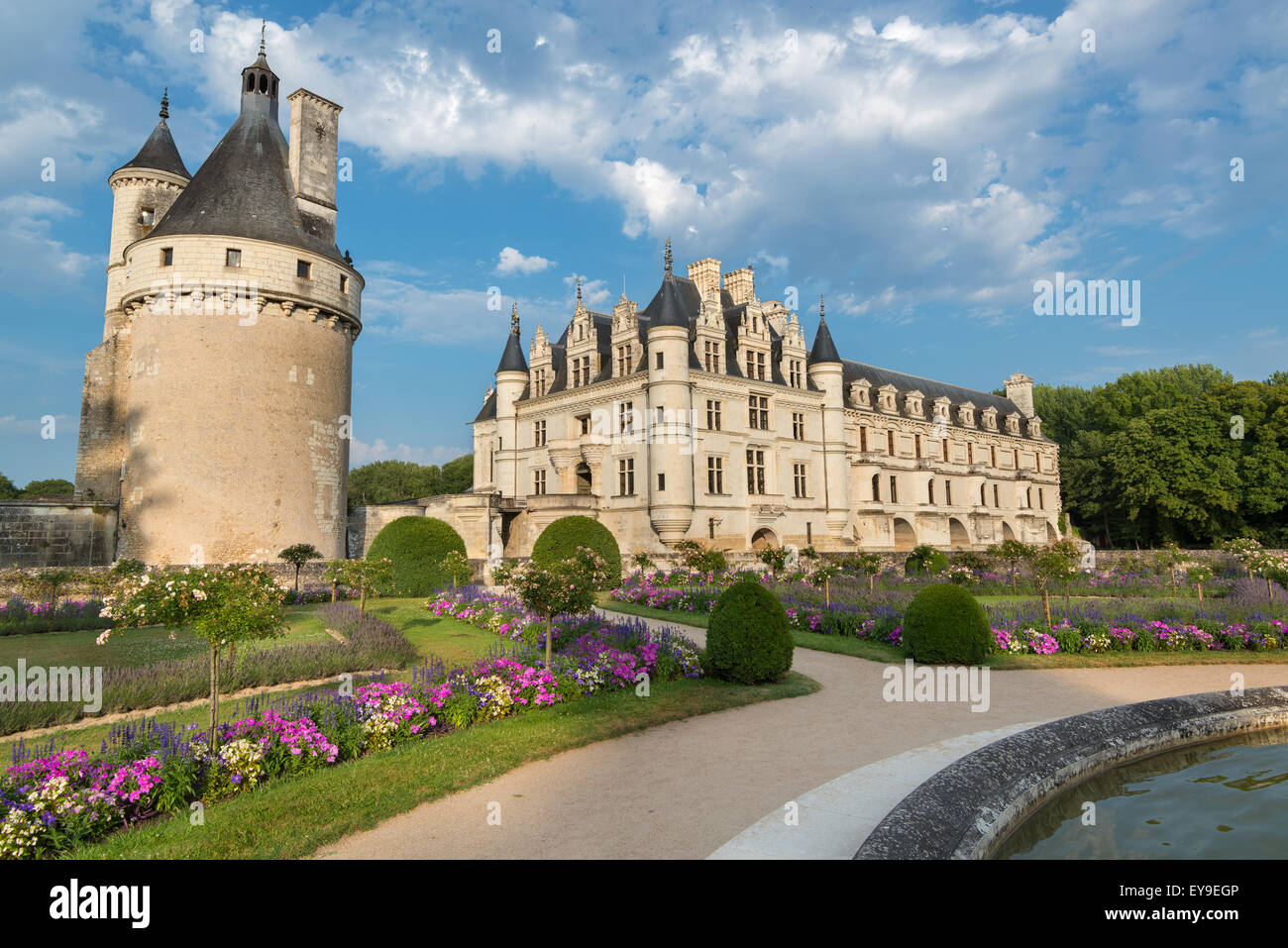 Le Château de Chenonceau dans la vallée de la Loire, France Banque D'Images