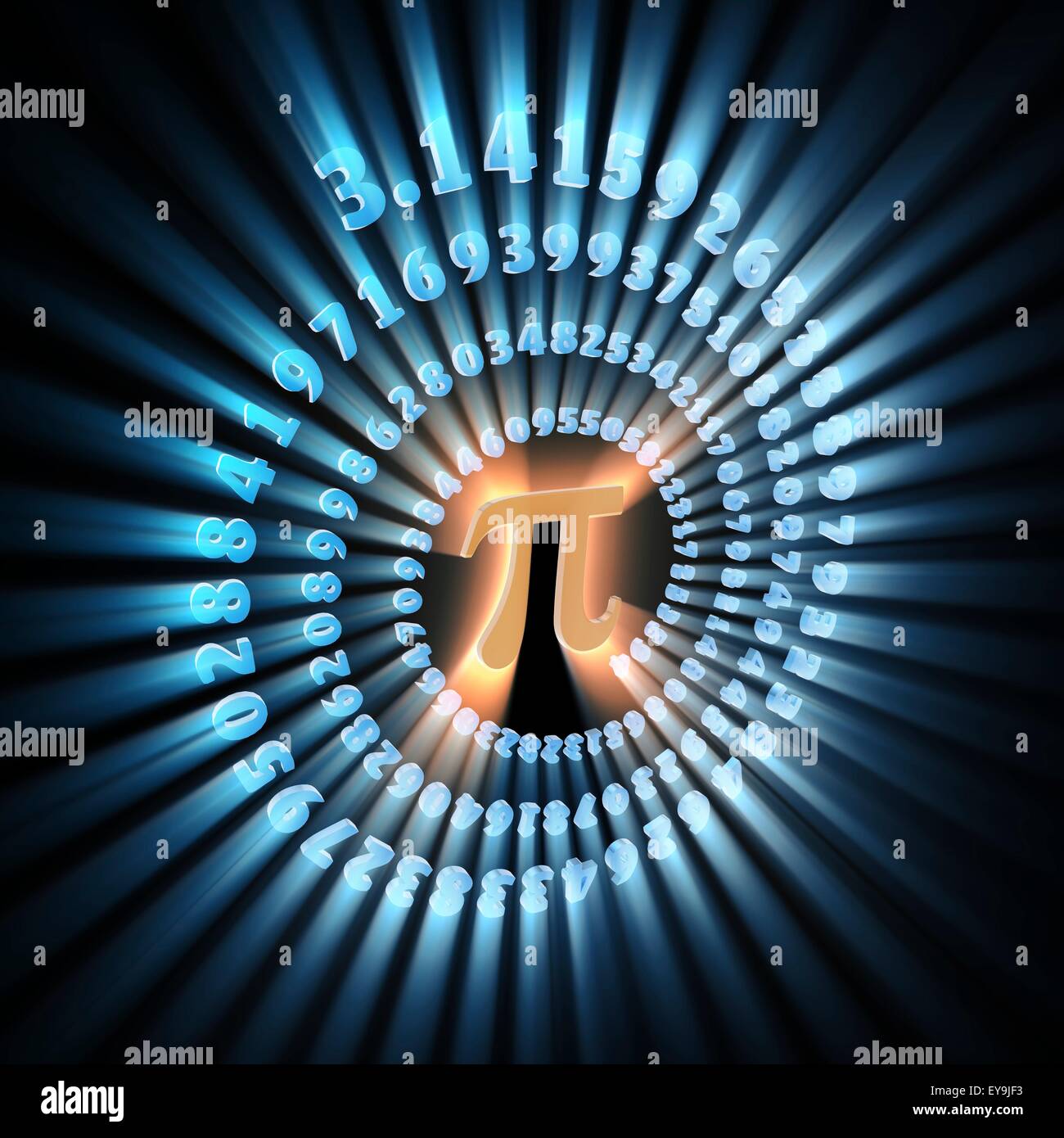 Pi (lettre grecque) orange est le symbole utilisé en mathématiques pour représenter une constante â€" le rapport entre la circonférence d'un Banque D'Images