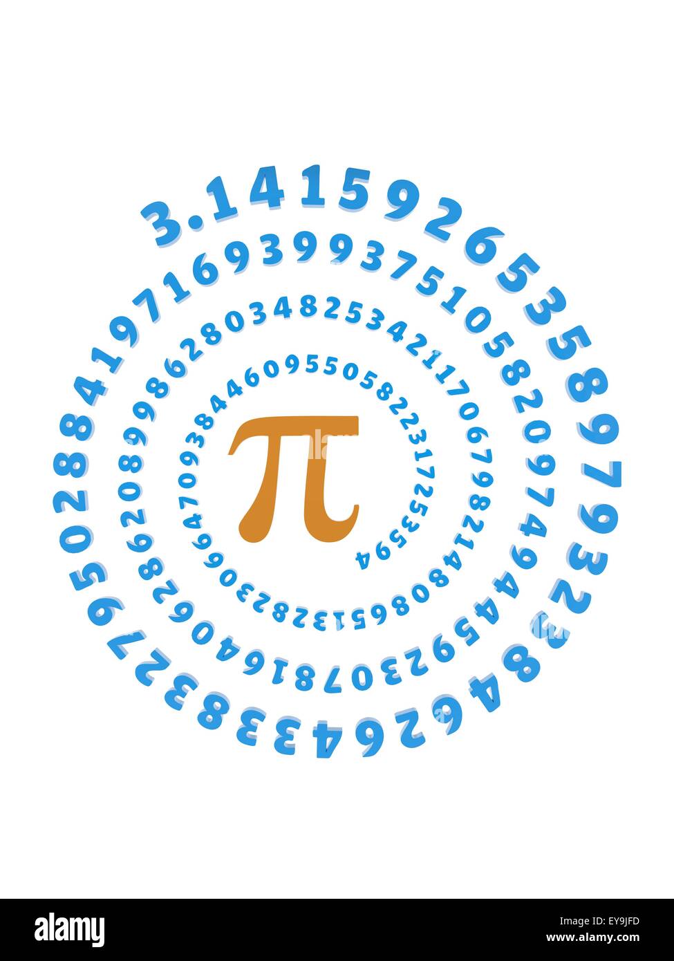 Pi (lettre grecque) orange est le symbole utilisé en mathématiques pour représenter une constante â€" le rapport entre la circonférence d'un Banque D'Images