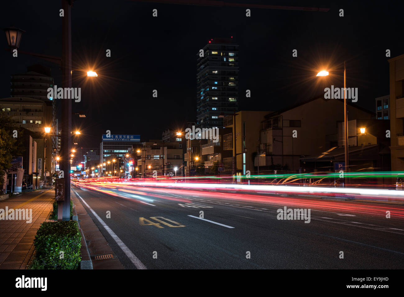 Scène de nuit de Tokaido road,la ville de Hamamatsu, préfecture de Shizuoka, Japon Banque D'Images