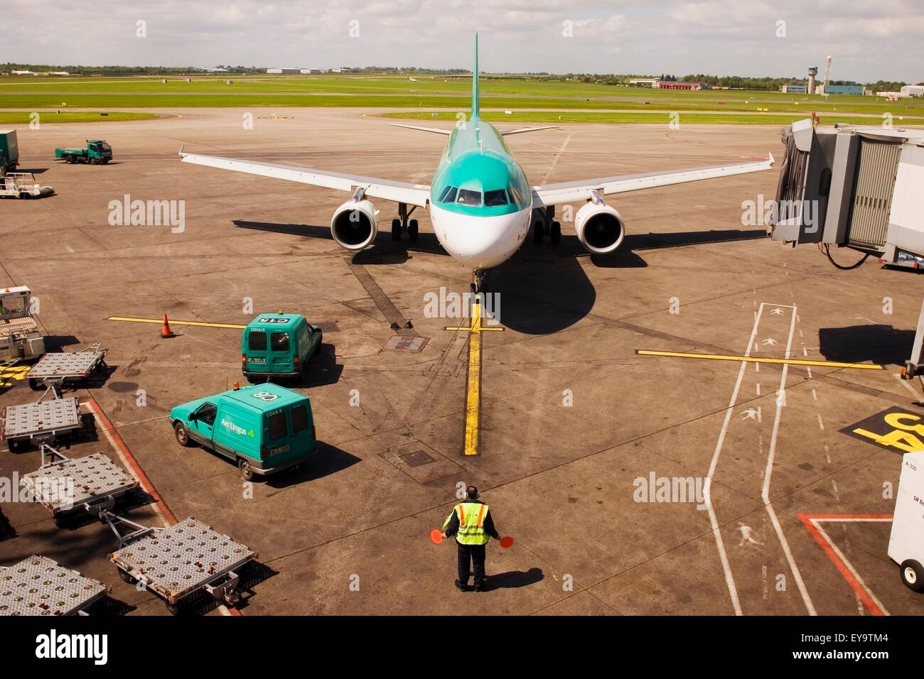 Les avions d'Aer Lingus, l'aéroport de Dublin, Dublin, Irlande Banque D'Images