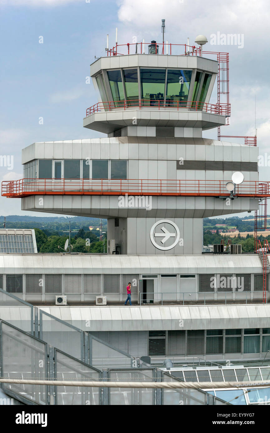 Tour de contrôle, l'aéroport Blue Danube, Linz, Autriche Banque D'Images