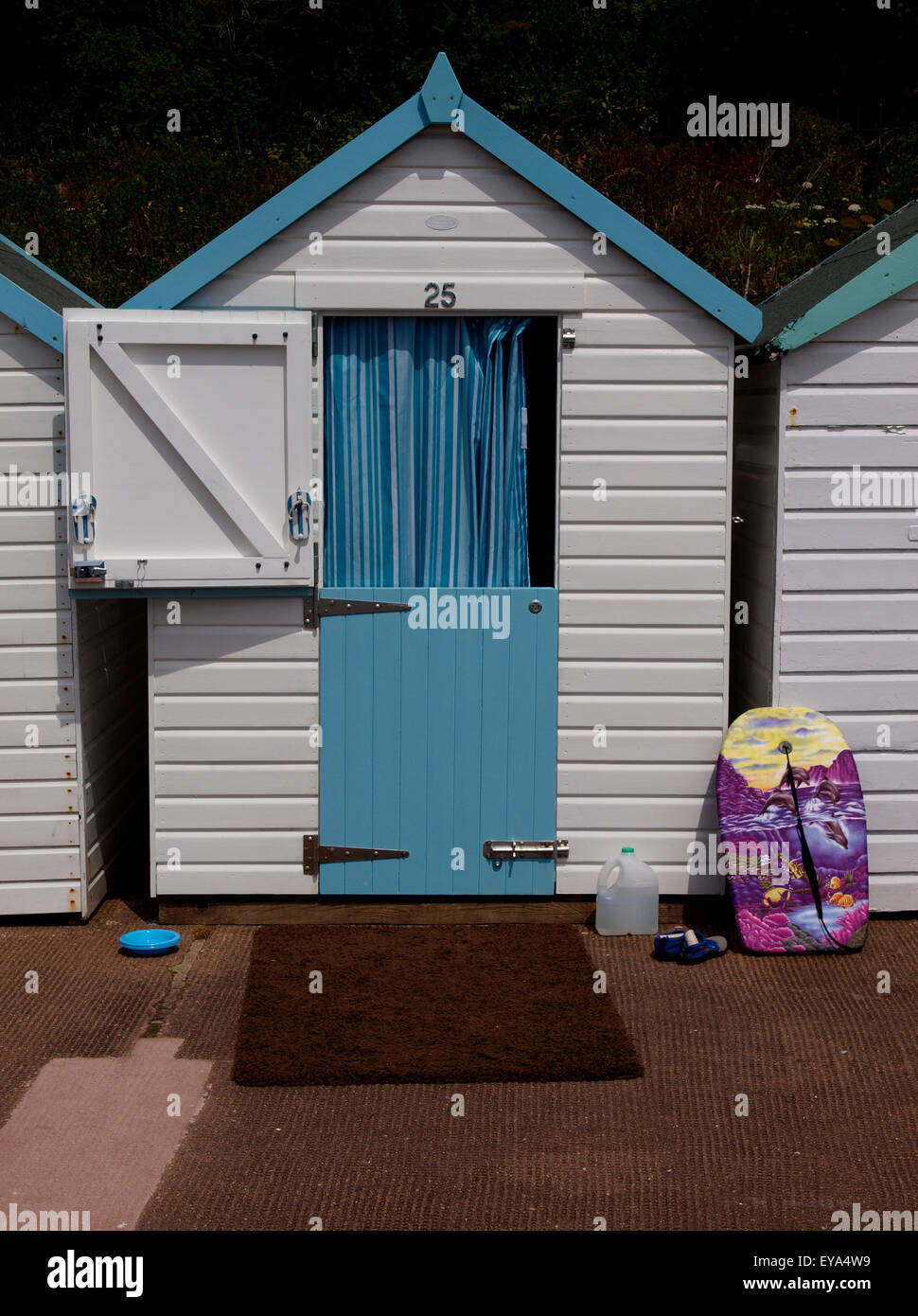 Cabane de plage de Goodrington Sands, Paignton, Devon, UK Banque D'Images