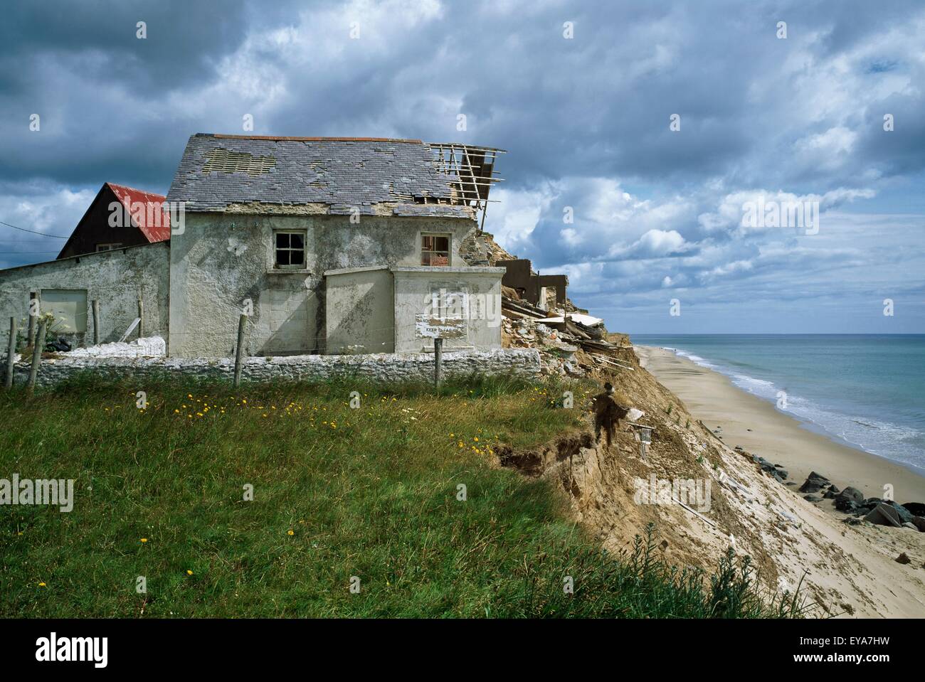 Co Wexford, Irlande, l'érosion côtière Banque D'Images