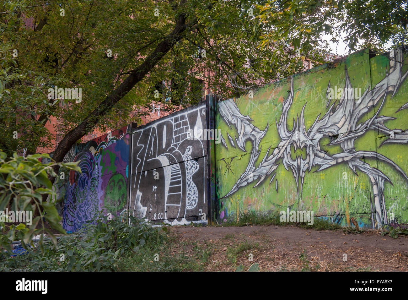 Berlin, Allemagne, a conservé certaines parties du mur de Berlin le bloc de rive en bois Banque D'Images