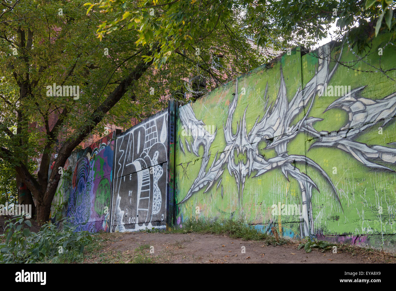 Berlin, Allemagne, a conservé certaines parties du mur de Berlin le bloc de rive en bois Banque D'Images
