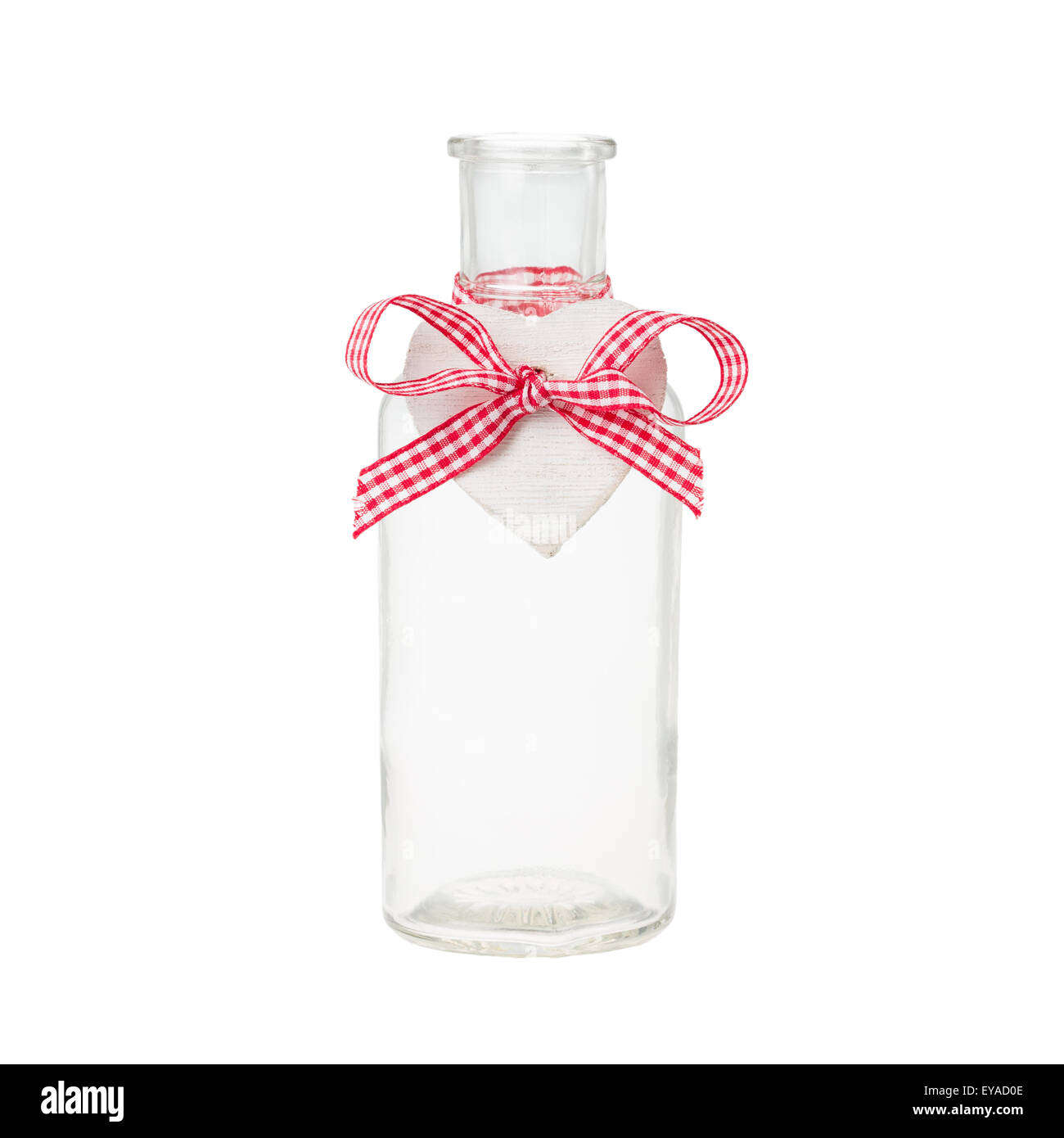 Bouteille avec étiquette en forme de coeur Banque D'Images