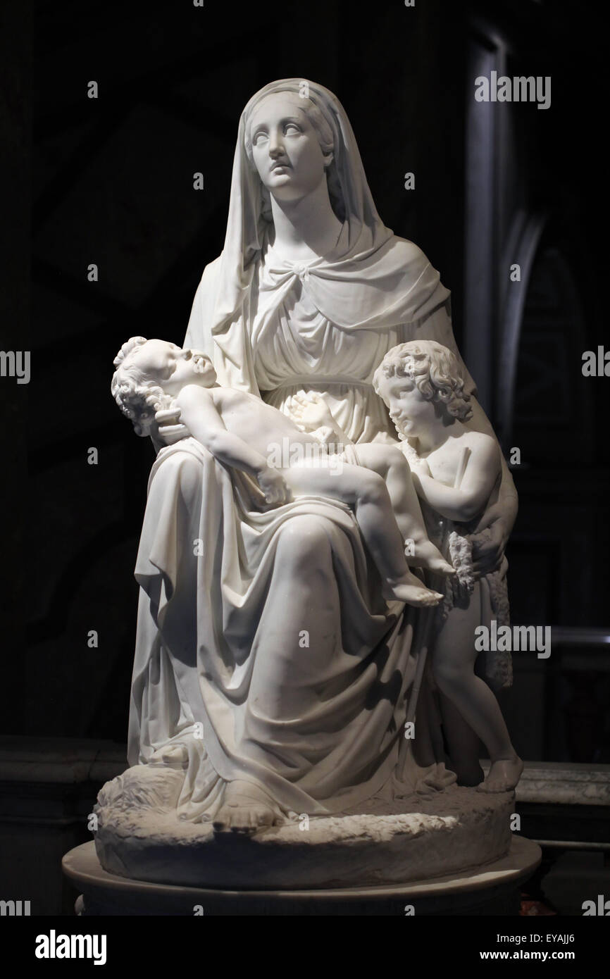 Madonna (1840). Statue en marbre par le sculpteur Benedetto Cacciatori. Le Kunsthistorisches Museum, Vienne, Autriche. Banque D'Images