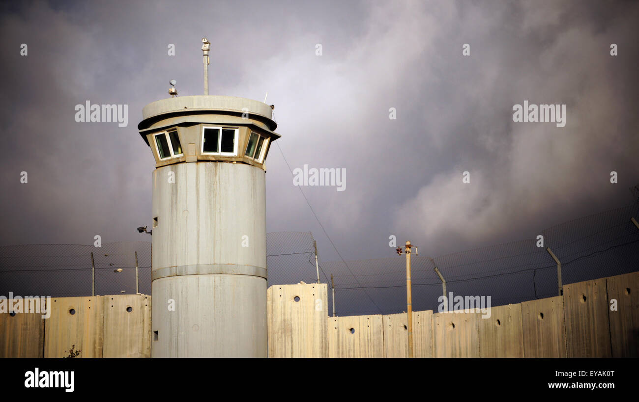 La tour de contrôle sur Bethléem, Palestine Banque D'Images