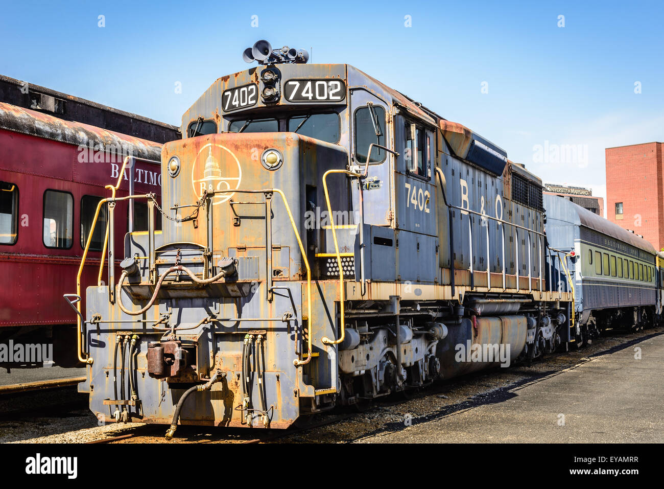 B&O-35 SD No 7402, Baltimore & Ohio Railroad Museum, 901 West Pratt Street, Baltimore, MD Banque D'Images