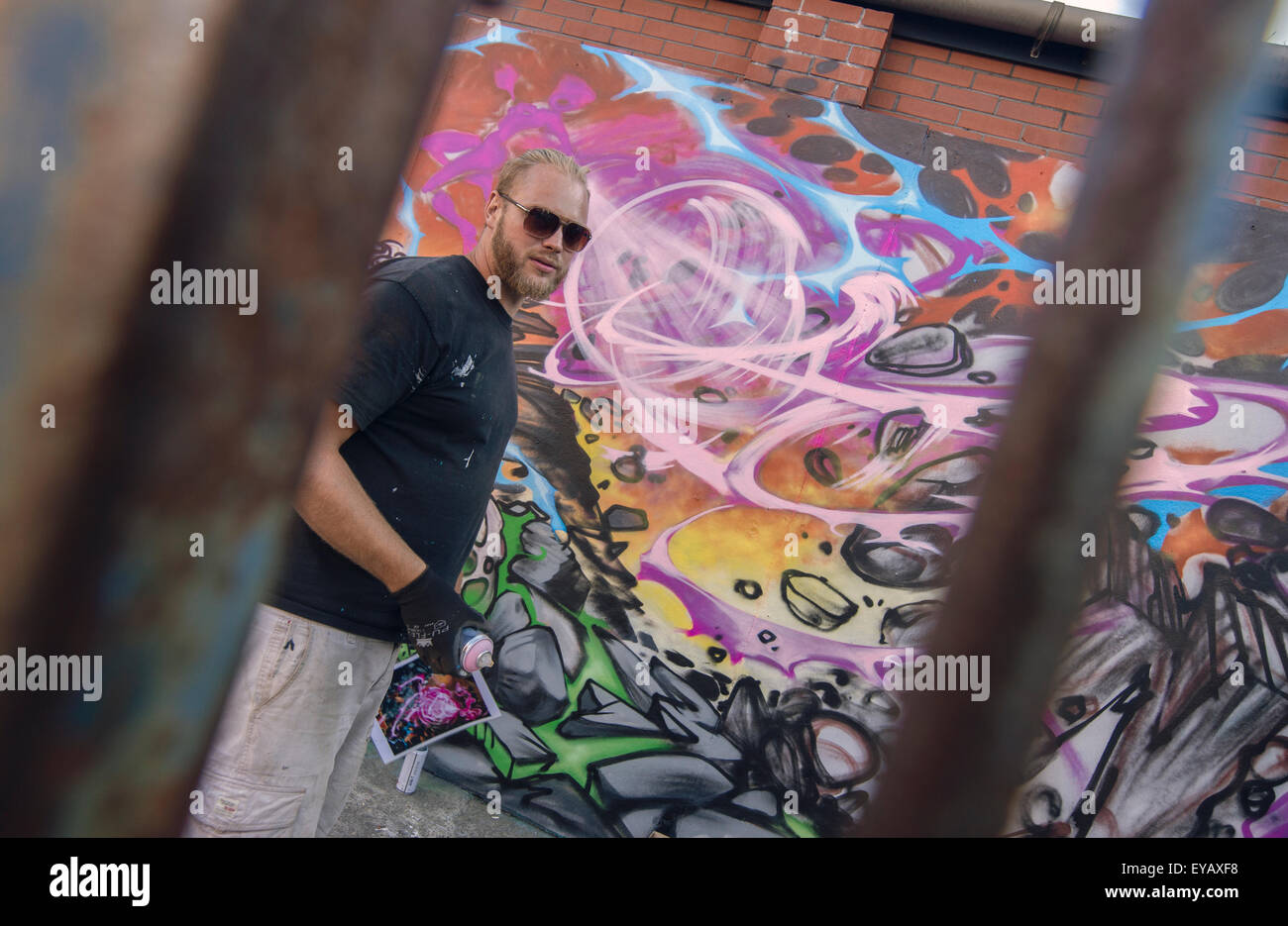 2015 Upfest, le plus important d'Europe, gratuitement, street art & graffiti festival, qui attire plus de 250 artistes peinture 28 sites, Bristol Banque D'Images