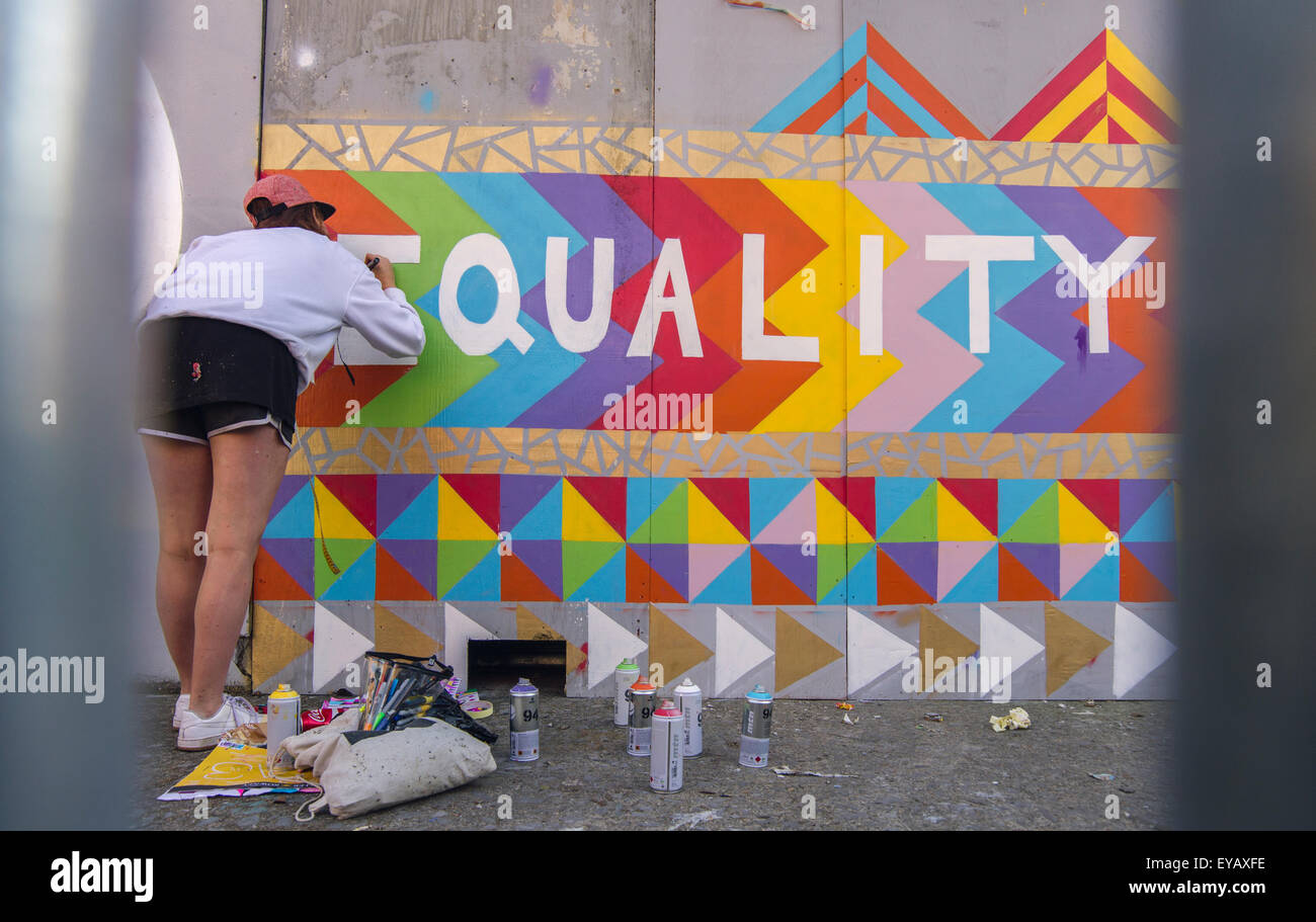 2015 Upfest, le plus important d'Europe, gratuitement, street art & graffiti festival, qui attire plus de 250 artistes peinture 28 sites, Bristol Banque D'Images