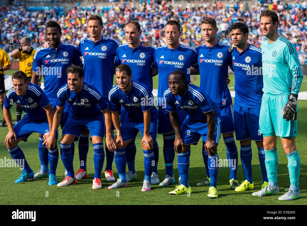 Charlotte, NC, USA. Le 25 juillet, 2015. Le départ de Chelsea 11 pendant le match de Coupe des Champions internationaux entre Chelsea FC et Paris Saint-Germain au stade Bank of America à Charlotte, NC. Jacob Kupferman/CSM/Alamy Live News Banque D'Images