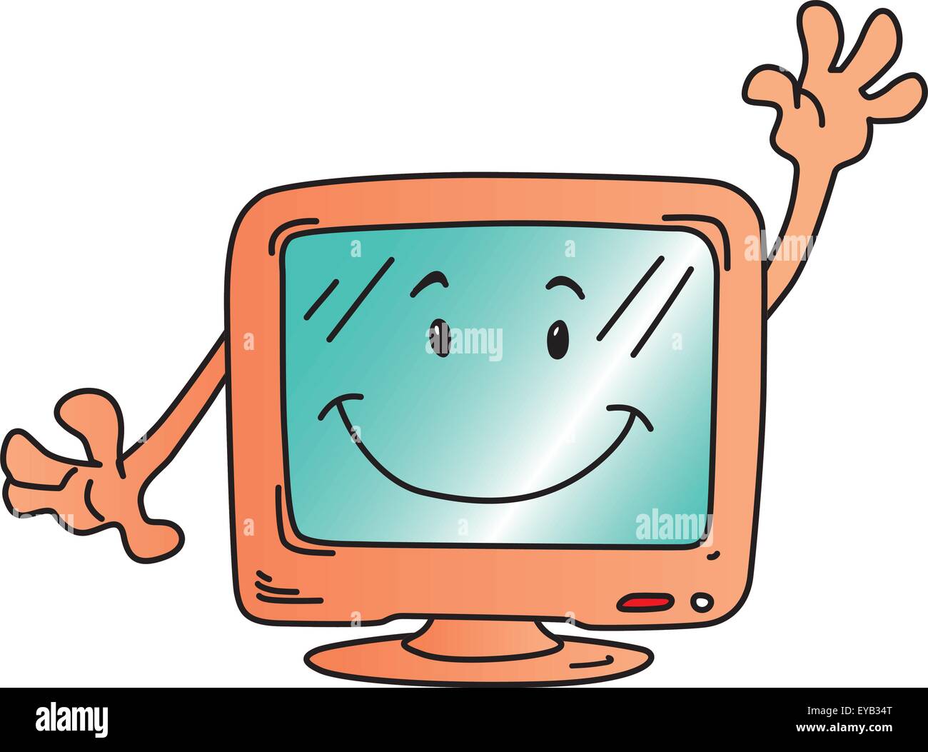 Drôle d'ordinateur isolé sur fond blanc Illustration de Vecteur