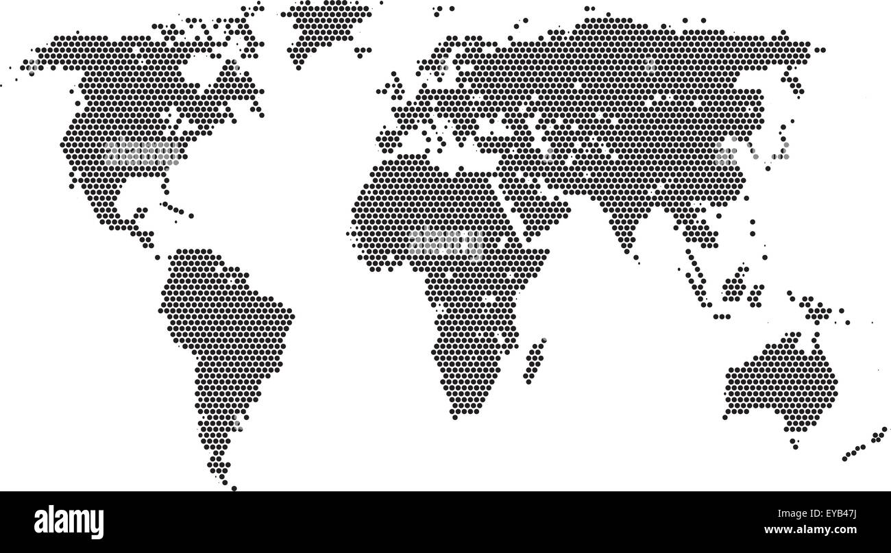 Vector illustration du monde avec des points ronds Illustration de Vecteur