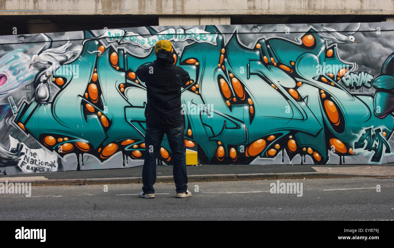 2015 Upfest, le plus important d'Europe, gratuitement, street art & graffiti festival, qui attire plus de 250 artistes peinture 28 sites, Bristol Banque D'Images