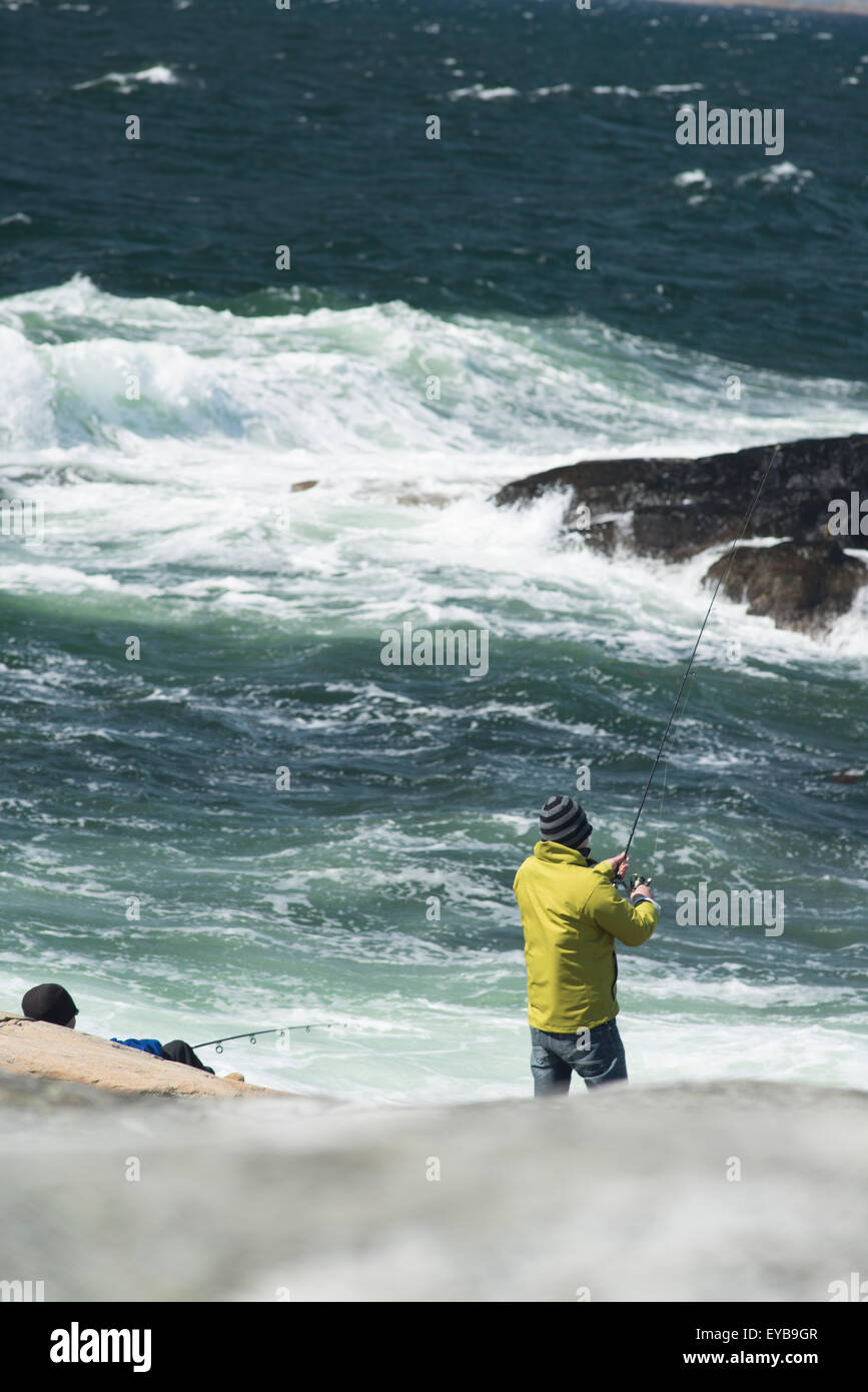 La pêche, la côte occidentale de la Suède Banque D'Images