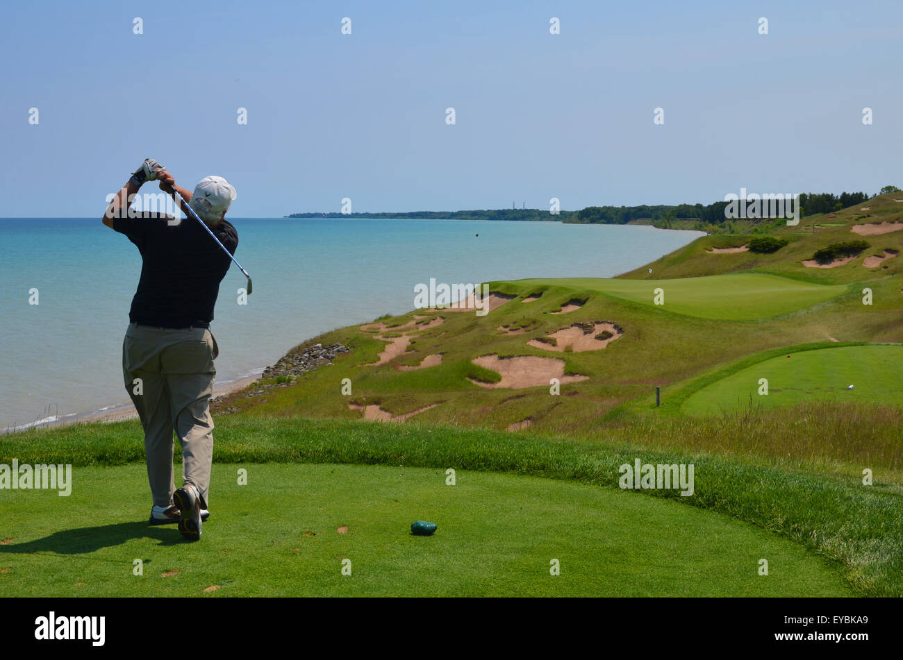 Sifflement Straits Golf à Kohler, Wifi a été conçu par Pete Dye et dispose d'environ deux milles de rivage du lac Michigan. Banque D'Images