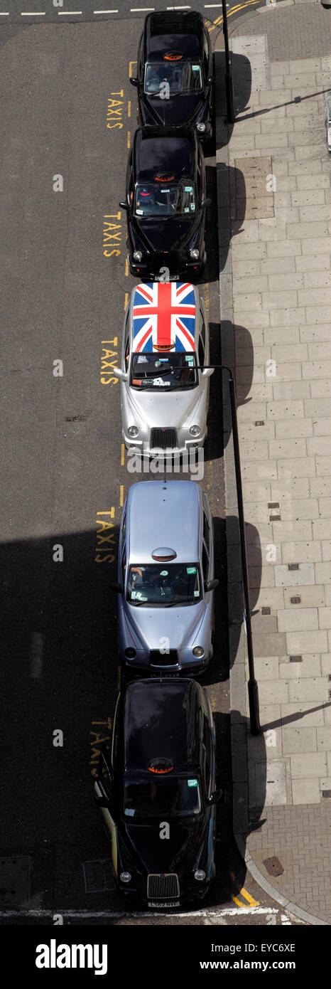 London taxi rank toit union jack Banque D'Images