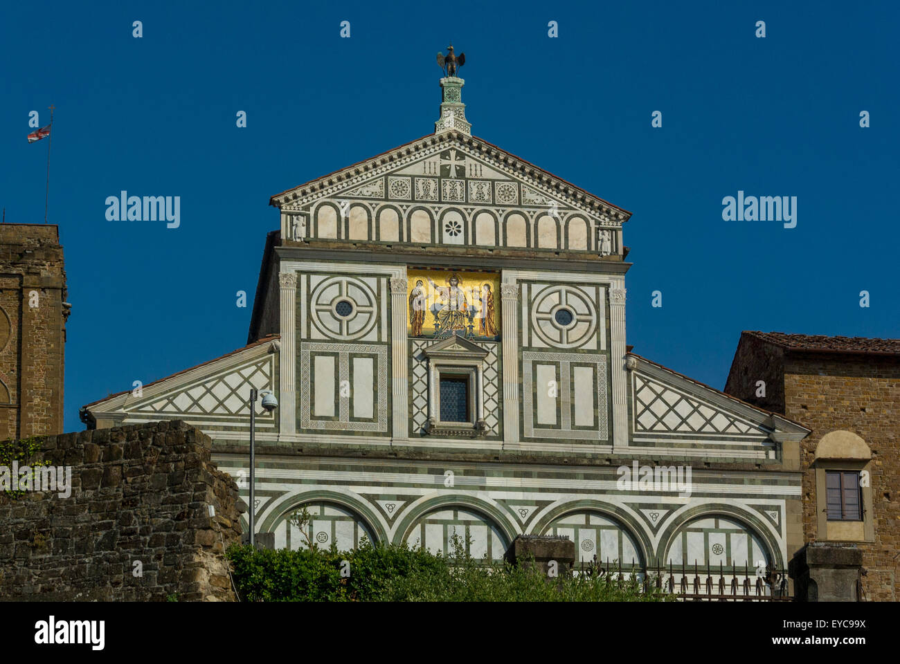 L'extérieur de San Miniato al Monte. Florence, Italie. Banque D'Images
