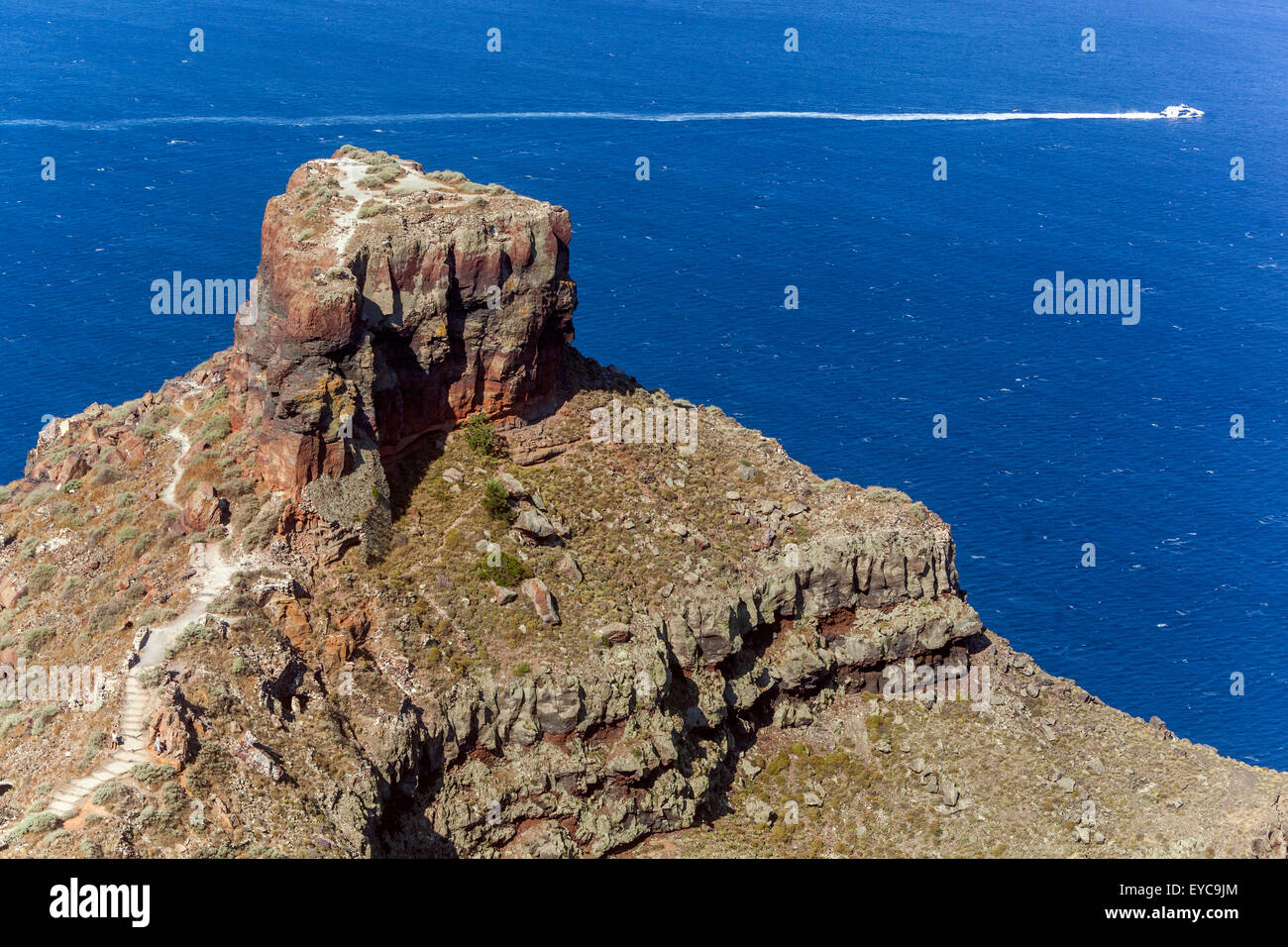 Skaros Rock Santorini Grèce Banque D'Images