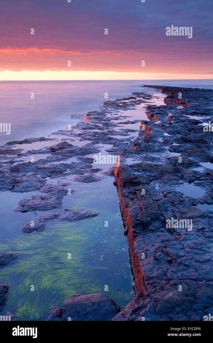 La baie de Killala, Sligo, Irlande ; Bay au coucher du soleil Banque D'Images