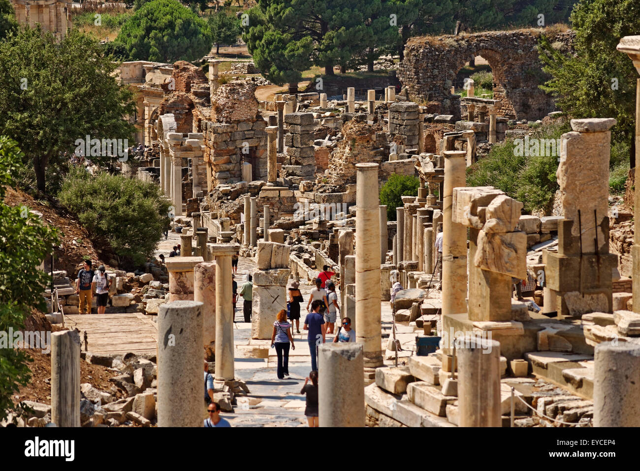 Ancienne ville d'Ephèse près de Selçuk, Kusadasi, Turquie avec une histoire de l'occupation grecque et romaine. Banque D'Images
