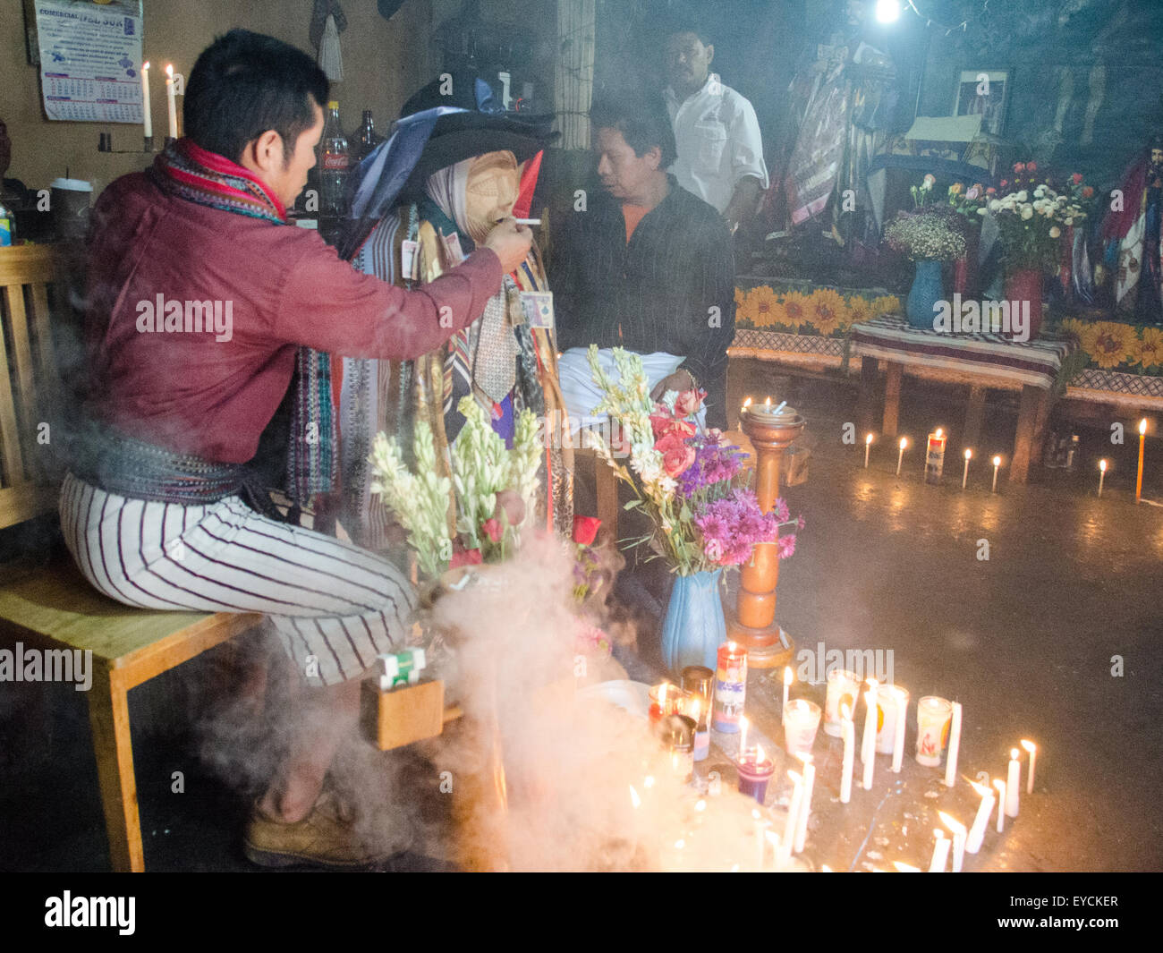 El Maximon, Santiago Atitlan, Lac Atitlan, Guatemala, Amérique Centrale Banque D'Images