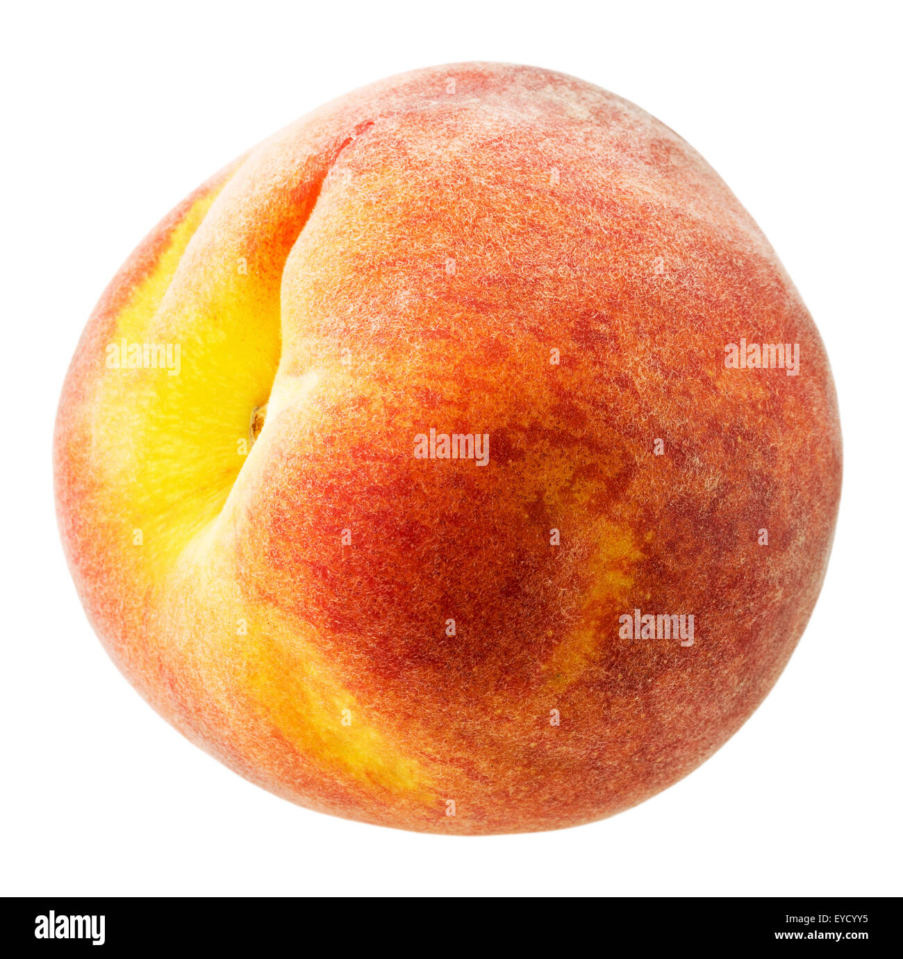 Peach isolé sur le fond blanc. Banque D'Images