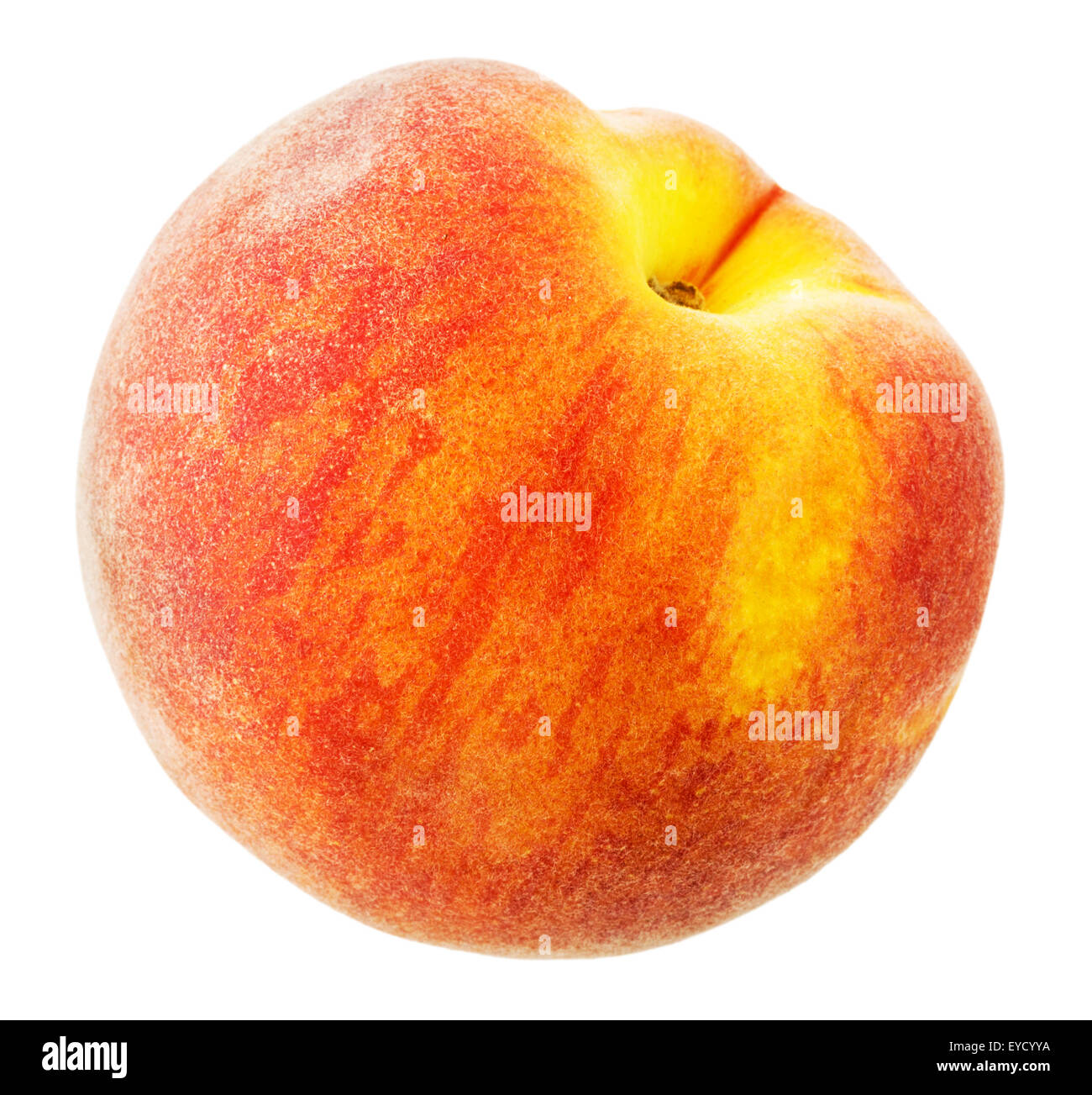 Peach isolé sur le fond blanc. Banque D'Images