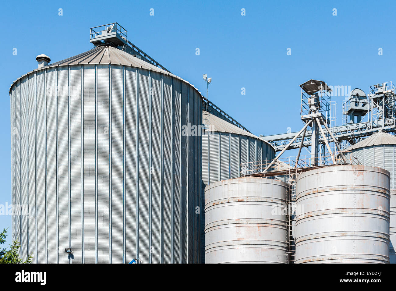 Usine de séchage et de stockage de céréales Banque D'Images