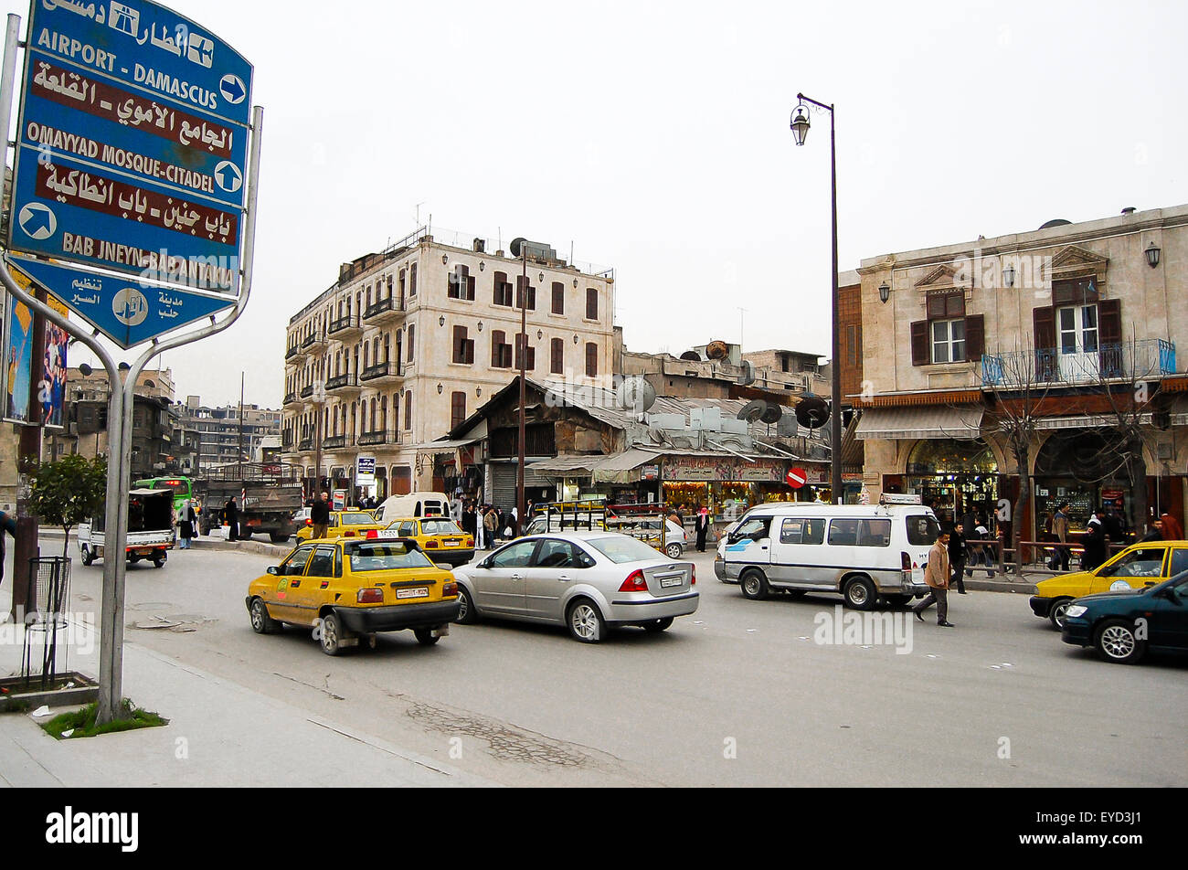 Le trafic quotidien de la ville d'Alep avant le déclenchement de la guerre civile - Syrie Banque D'Images