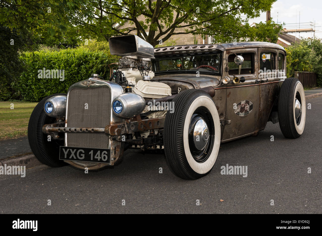 American Hot Rod Rod classique ..Street Rod . Illustrations Rue Voiture . nostalgie . Rat rod automobile .la vitesse. . Banque D'Images