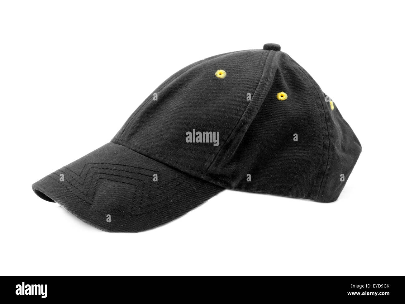 Bouchon noir isolé sur fond blanc Banque D'Images