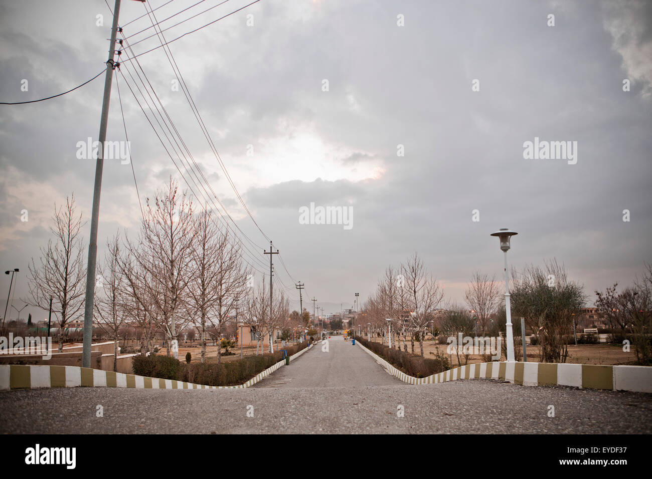 Scène du parc au crépuscule à Souleimaniyeh, Kurdistan irakien, l'Irak Banque D'Images