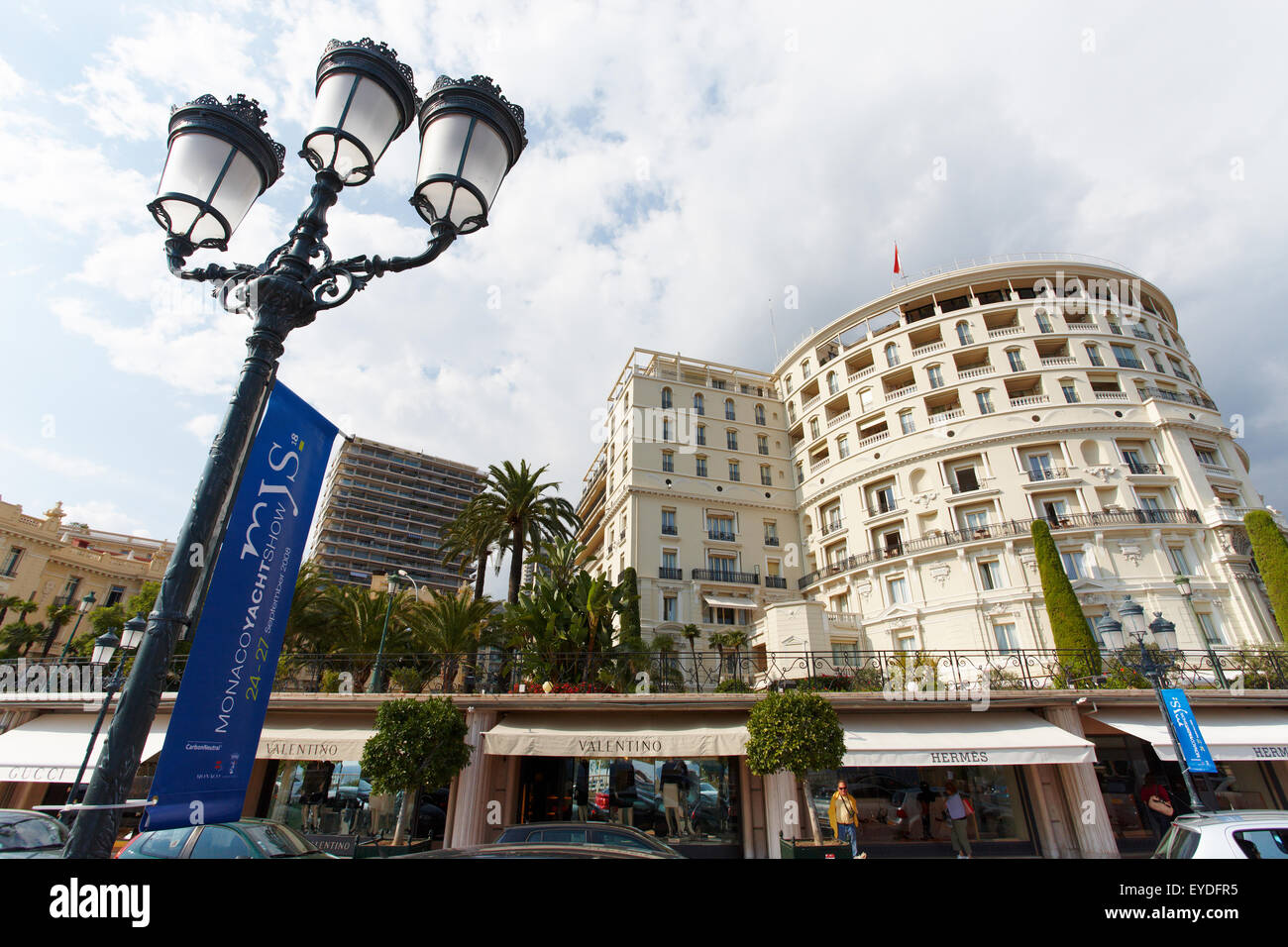 Monte-Carlo, Monaco, 25.09.2008 : Casino de Monte-Carlo sur la gauche, sur la droite l'Hôtel de Paris, square Banque D'Images