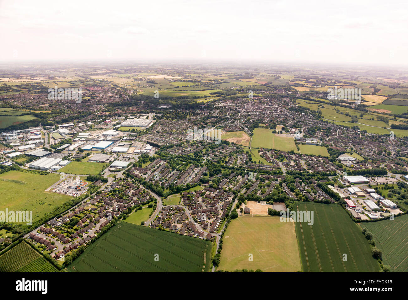 Vue aérienne de Sudbury dans le Suffolk, UK Banque D'Images