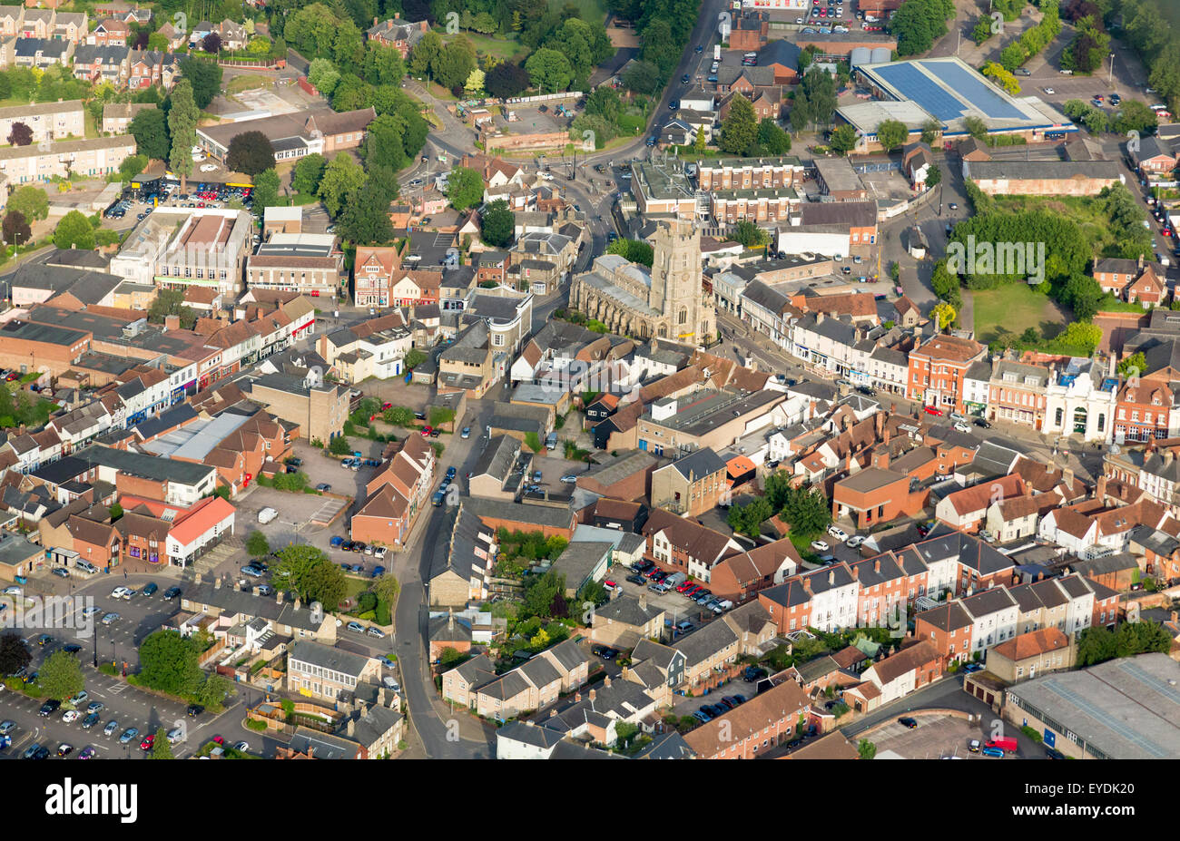 Voir la photo aérienne de Sudbury dans le Suffolk, UK Banque D'Images