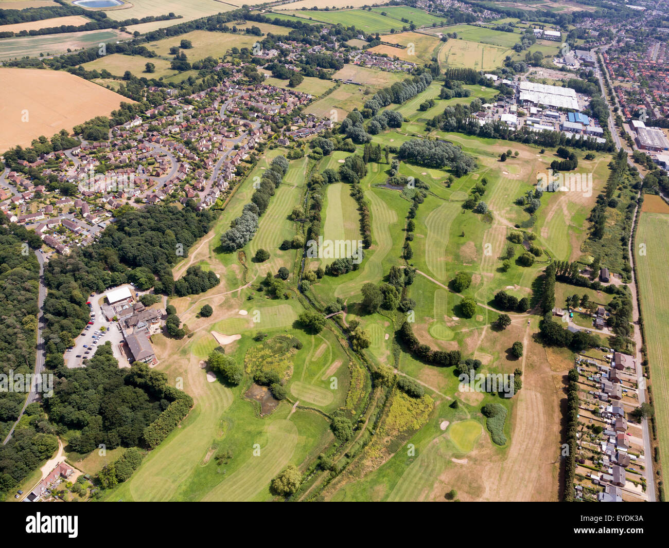 Photo aérienne de Fornham st Genevieve et Suffolk Golf Club Banque D'Images