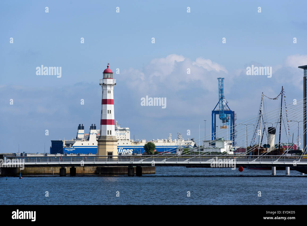 Lighthouse et port à Malmo, Suède Banque D'Images