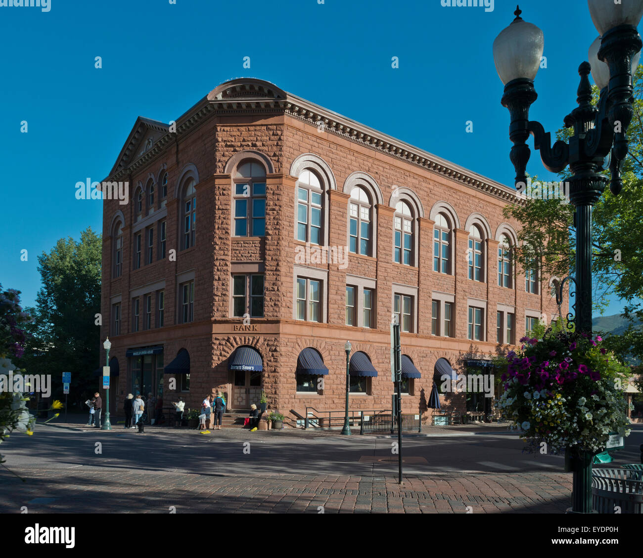 USA, quartier commerçant du centre-ville d'Aspen, Colorado Banque D'Images