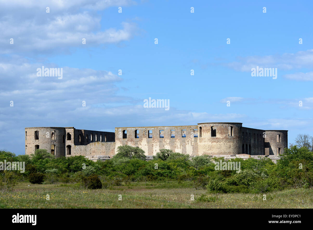 Ruines de Borgholms Slott, l'île d'Öland, Kalmar, Suède Banque D'Images