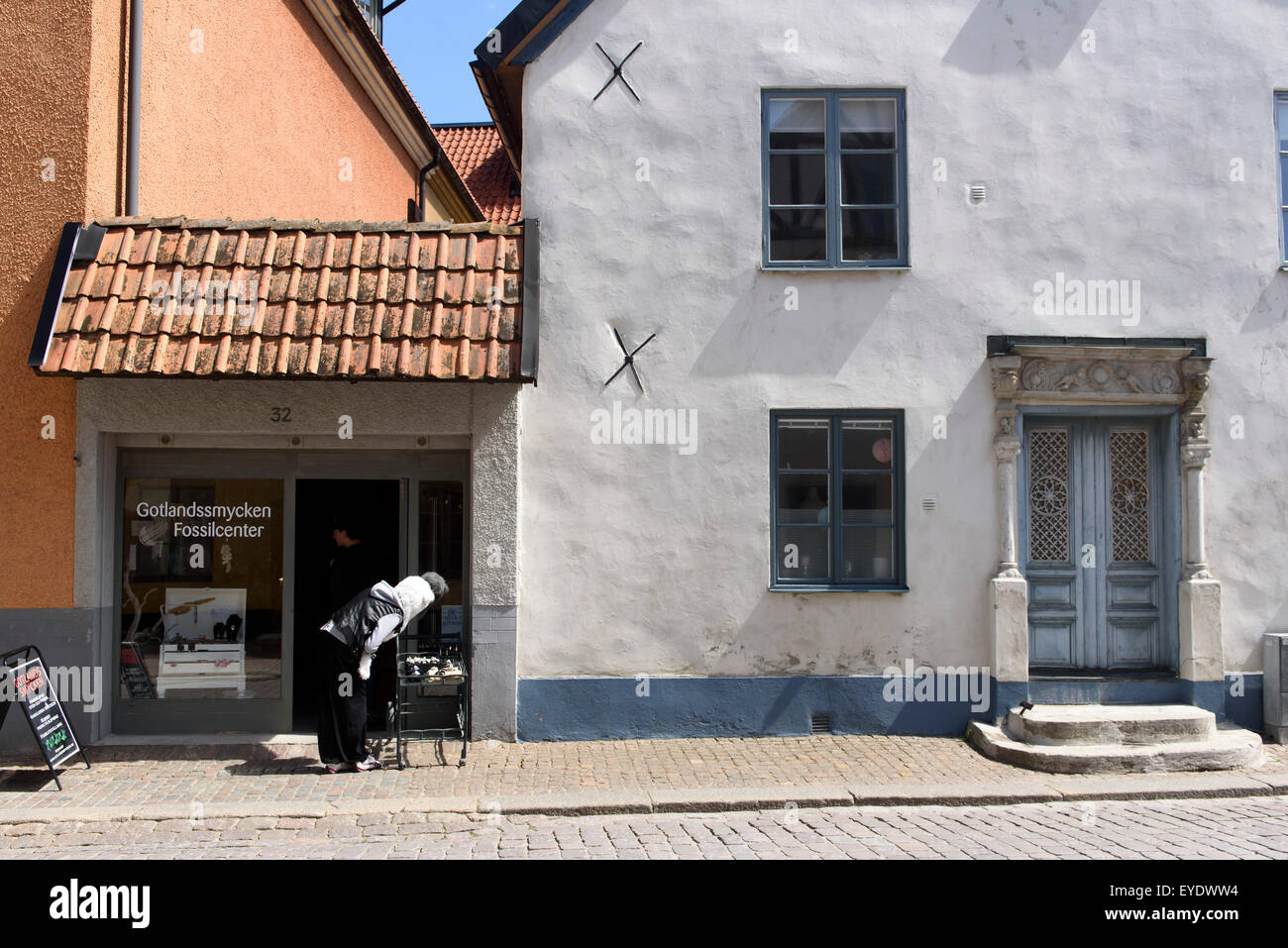 Chambre à strandgatan à Visby, à l'île de Gotland, Suède Banque D'Images