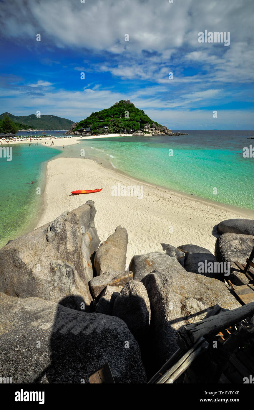 Perfect tropical bay à Koh Nang Yuan, Kho Tao Island, Thaïlande , l'Asie. Banque D'Images