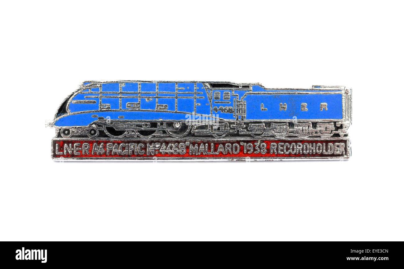 Un train à vapeur britannique émail badge.LNER Classe A4 4468 Mallard Banque D'Images