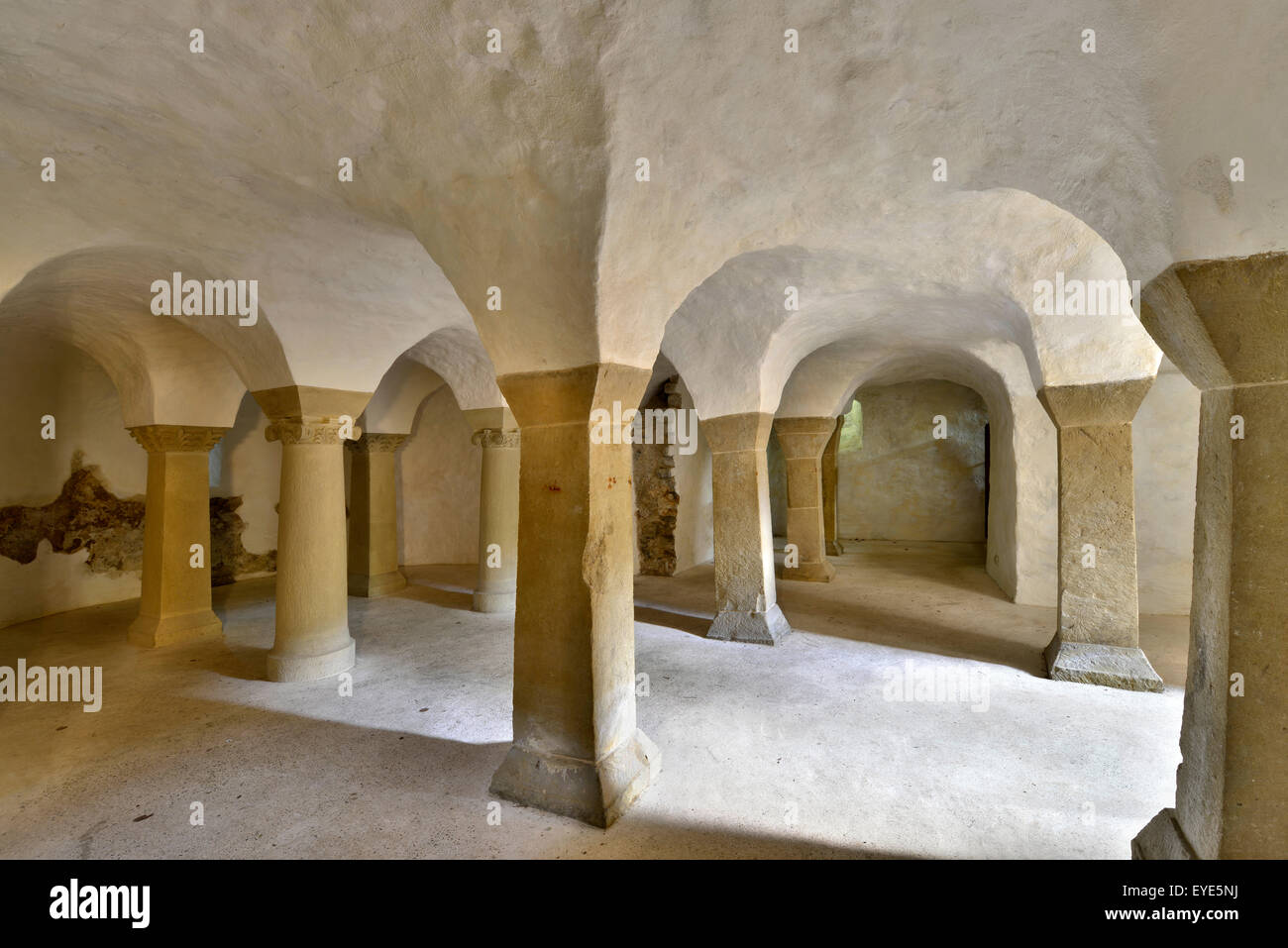 Crypt dans le sous-sol de la sacristie, Unterregenbach, Bade-Wurtemberg, Allemagne Banque D'Images