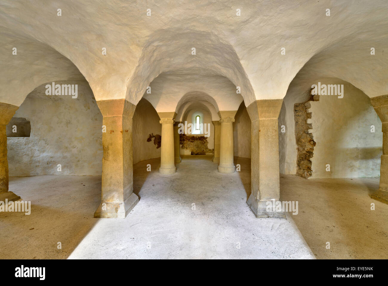 Crypt dans le sous-sol de la sacristie, Unterregenbach, Bade-Wurtemberg, Allemagne Banque D'Images