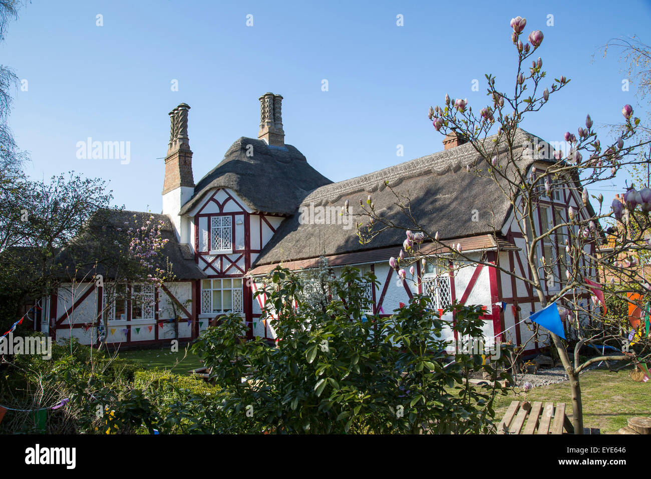 Bâtiment de l'école primaire dans le village de Somerleyton, près de Lowestoft, Suffolk, Angleterre, RU Banque D'Images