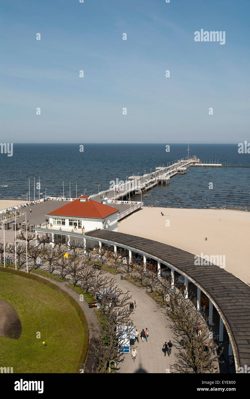 La Pologne, la plus longue jetée en bois d'Europe ; Sopot Banque D'Images